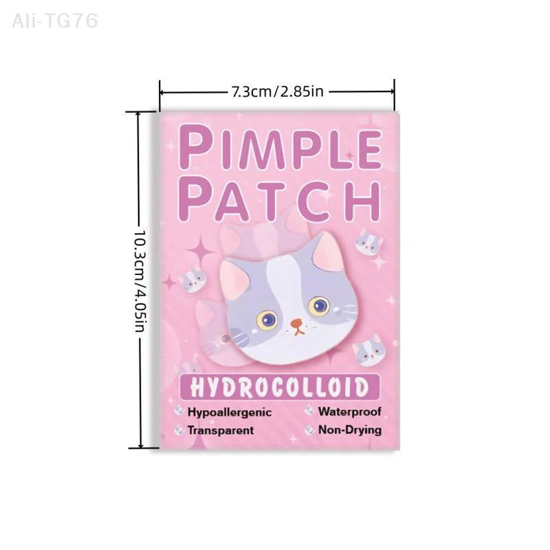 600 Cat-Shaped Hydrocolloid Acne Patches | Colorful Pimple Stickers
