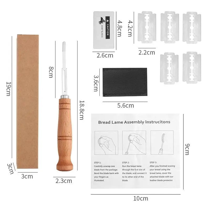 5-Blade Bread Scoring Knife – Stainless Steel & Beechwood