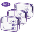 Clear PVC Travel Toiletry Bags – Waterproof Set of 3