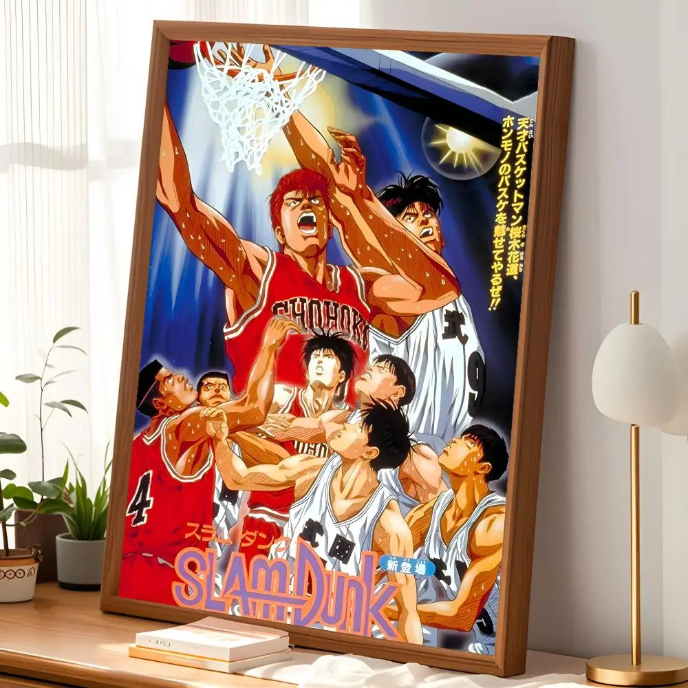 Slam Dunk Anime Self-Stick Wall Poster – HD Waterproof Art