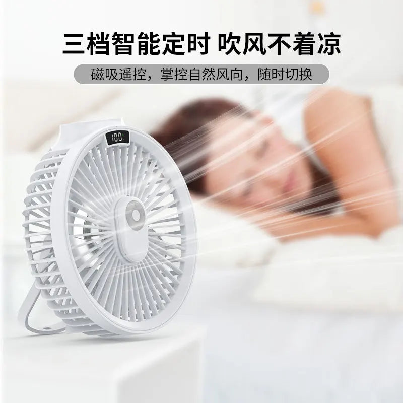 USB Rechargeable LED Desktop & Ceiling Fan – Portable Camping
