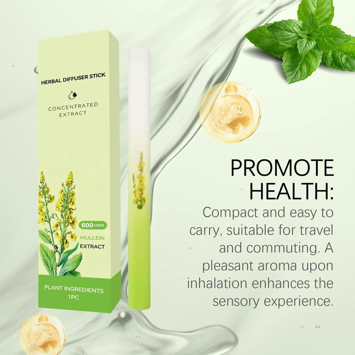 Herbal Diffuser Pen | Plant Extract Aromatherapy Inhaler Stick