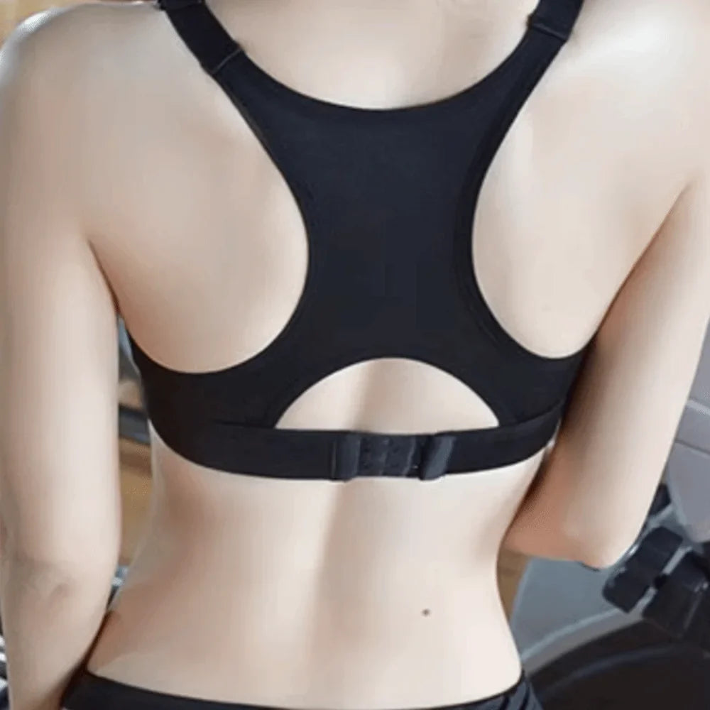 Women's Zipper Sports Bra – Breathable Moisture-Wicking Yoga