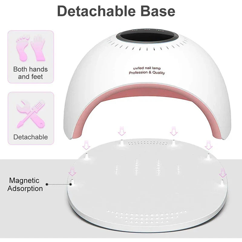 82W UV LED Nail Lamp | Fast Gel Curing, LCD Display & 4 Timers