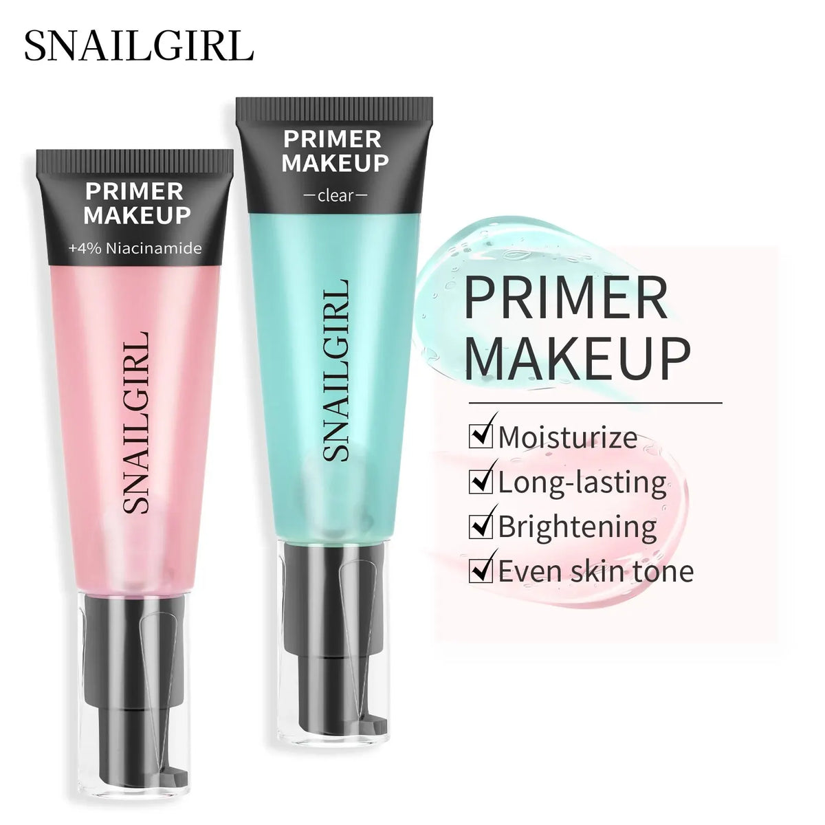 SNAILGIRL 24ml Hydrating Gel Face Primer – Pore-Minimizing