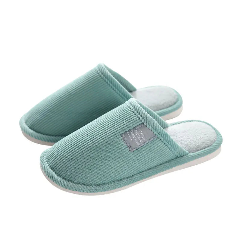 Men's Anti-Slip Cotton Slippers – Soft Sole Indoor House Shoes