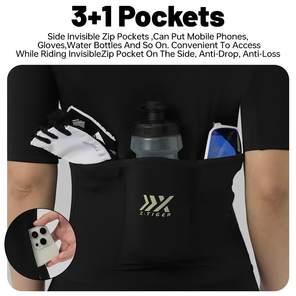 X-TIGER Women's Cycling Jersey – Breathable Short Sleeve Bike Shirt