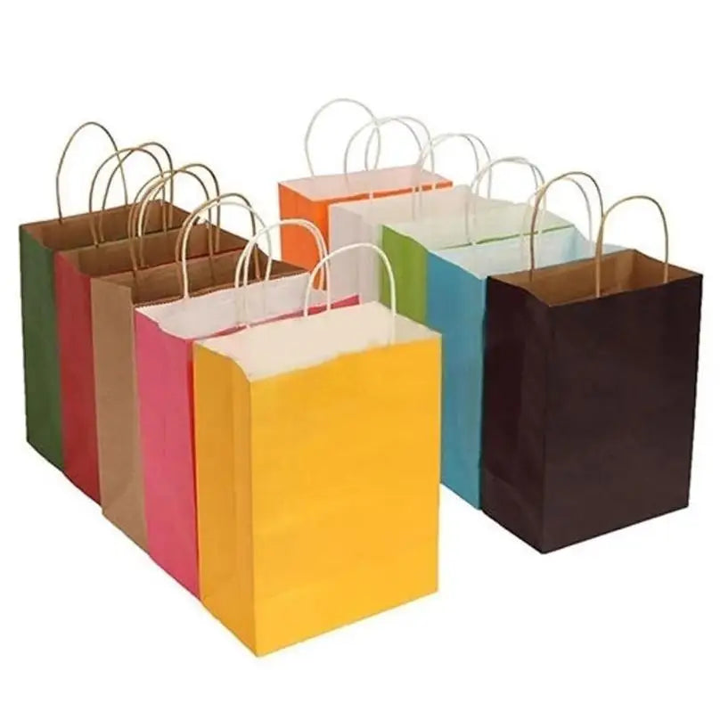 Kraft Paper Gift Bags with Handles 5-Pack | Party Favor Bags