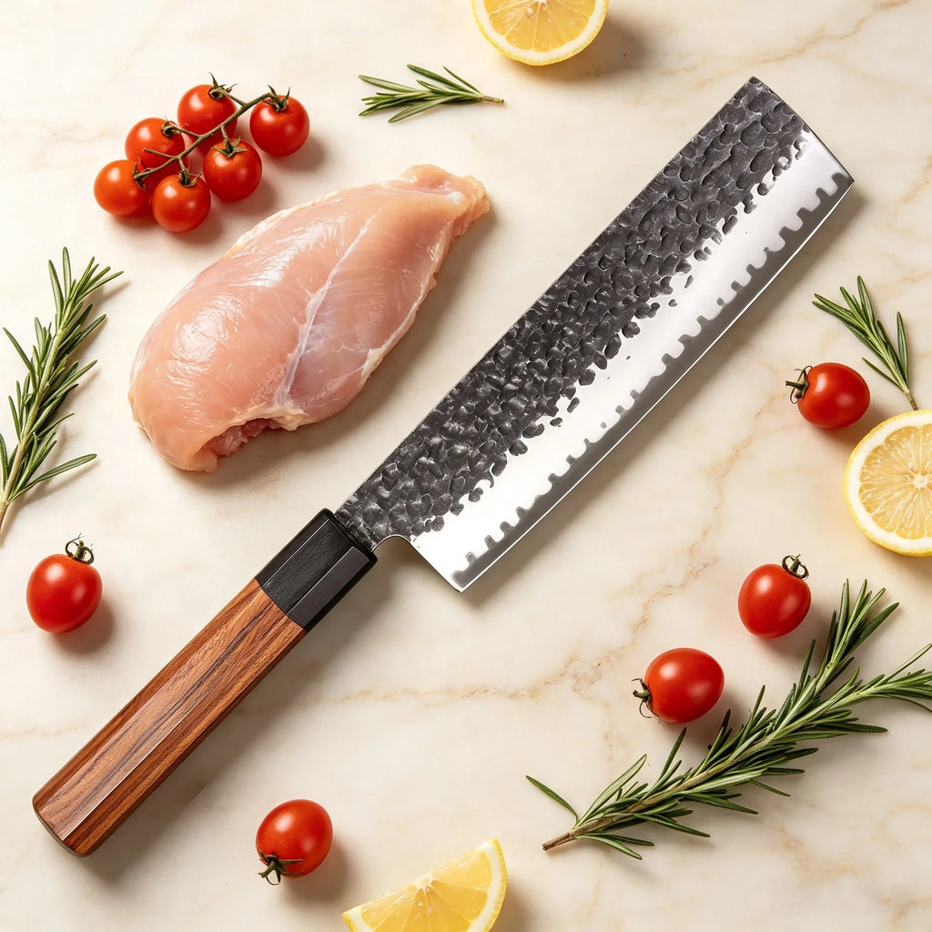 Hand Forged Nakiri Knife – Stainless Steel Vegetable Cleaver