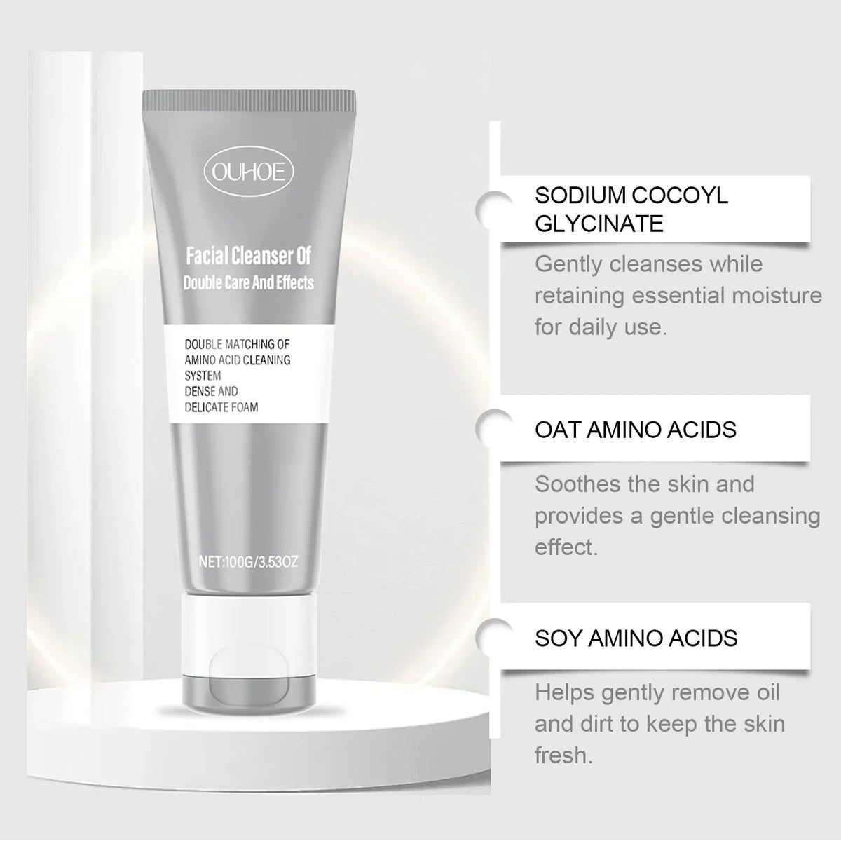 OUHOE 100g Double Cleansing Moisturizing Facial Cleanser