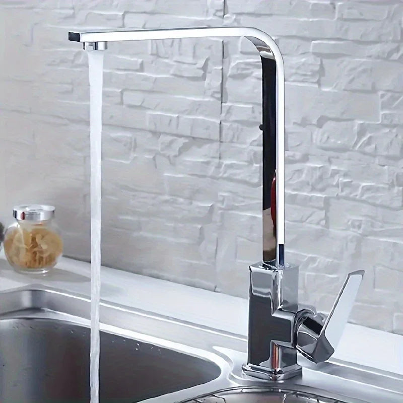 Single Handle Rotatable Kitchen Faucet | Stainless Steel Hot & Cold