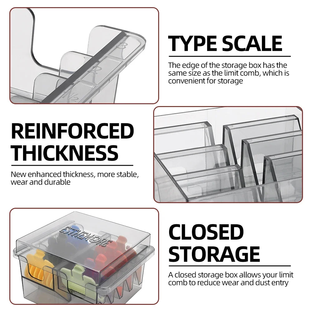 8-Grid Clipper Comb Storage Box | Transparent Salon Organizer