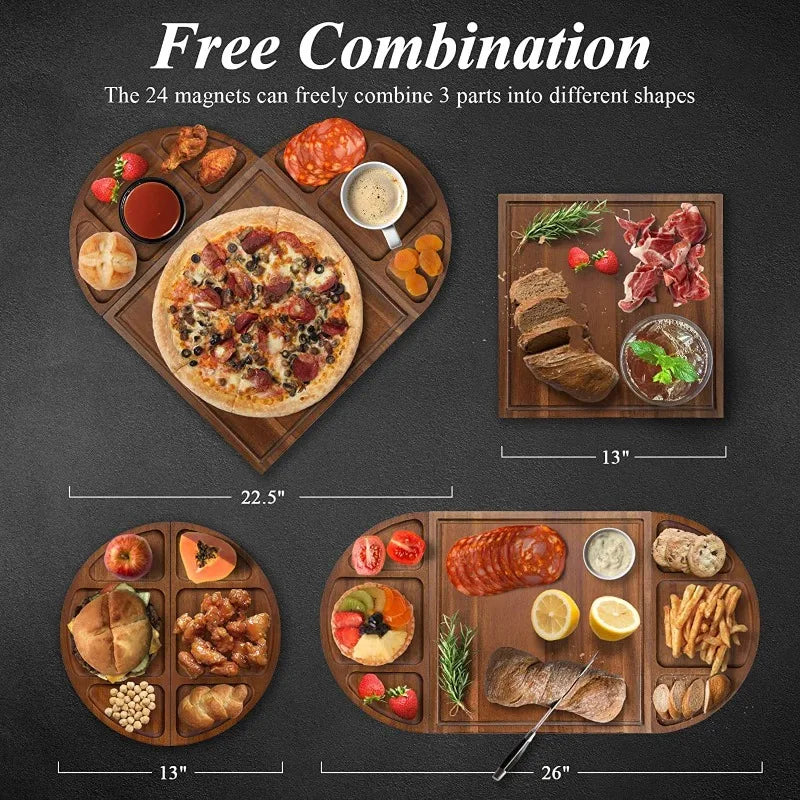 Large Semi-Circular Wood Chopping Board & Serving Tray 33×66cm