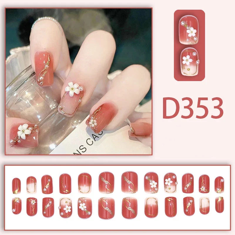 24-Pack Kids Press On Nails – Cute Removable Fake Nail Tips