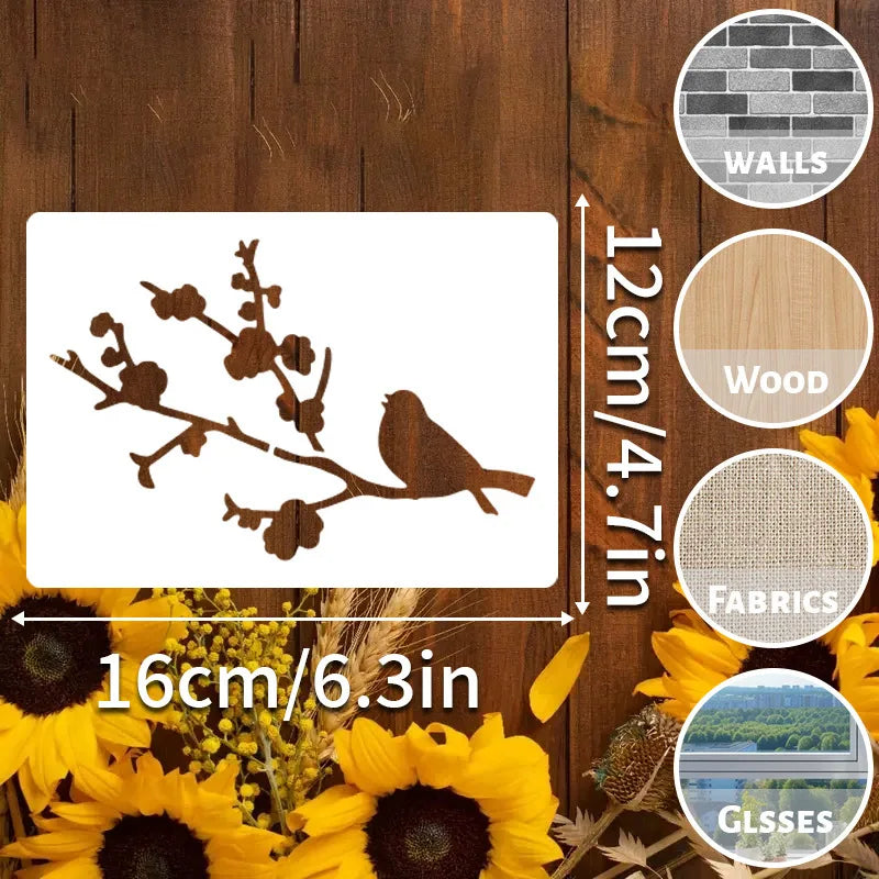 9 Sheets Bird Painting Templates DIY Animal Art Stencils Kids Adults