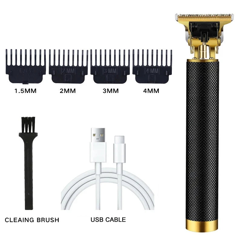 Carving Vintage Hair Clipper T9 Professional Cutting Machine USB