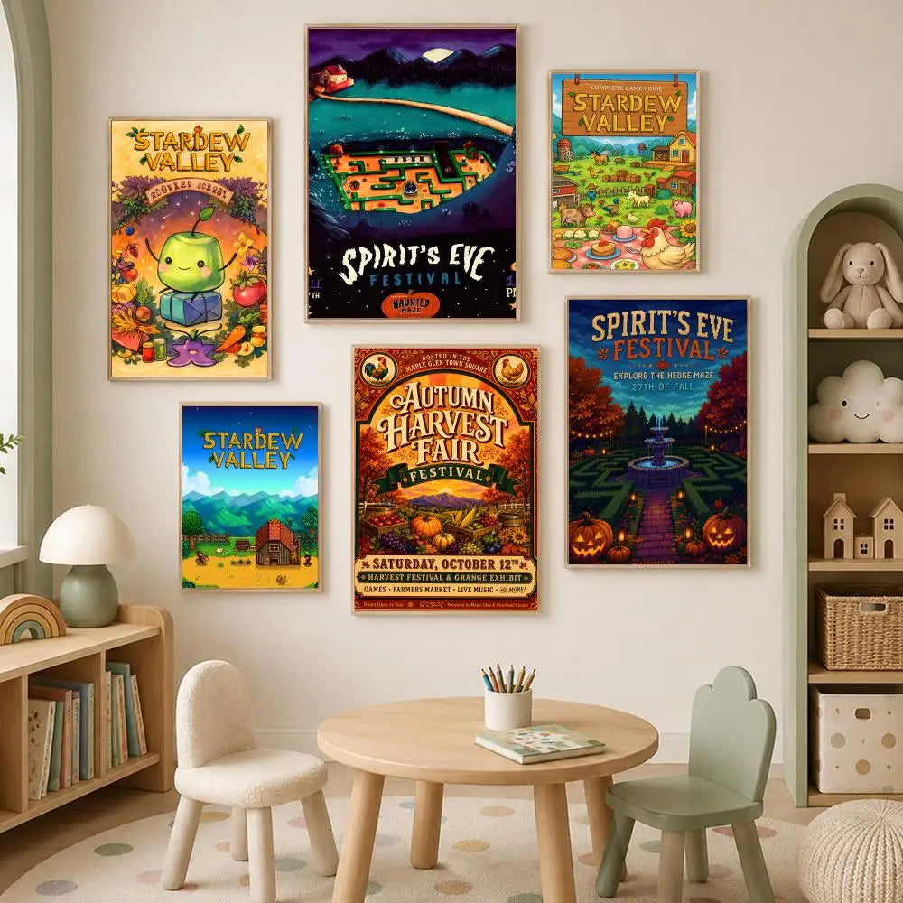 Stardew Valley Wall Poster – Self-Stick HD Waterproof Art