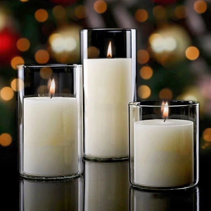 Simple Candle Cup Holder Transparent European Candlestick Empty Cups