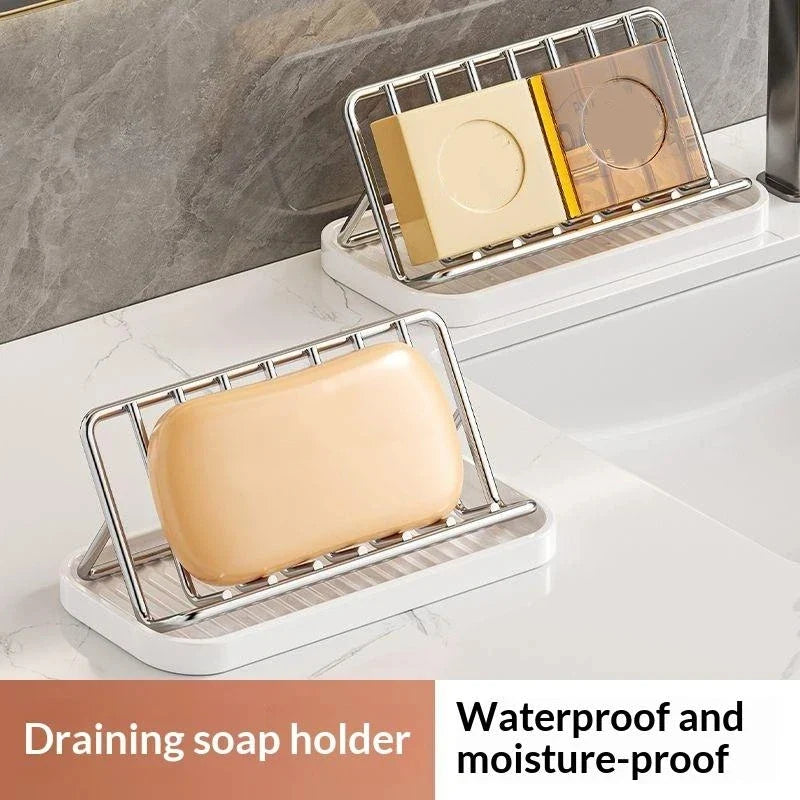 Bathroom Countertop Soap Holder Storage Draining Rack Kitchen Sponge