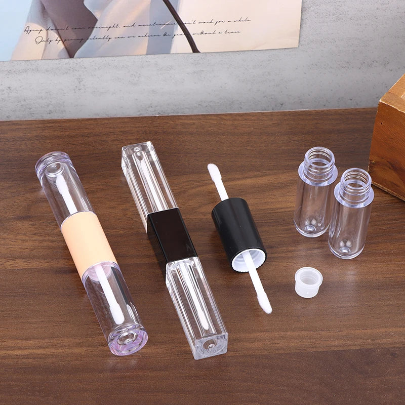 2-in-1 Double-Ended Refillable Lip Gloss Tube with Wand