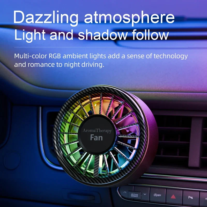 Lenovo 2-in-1 Car Vent Fan & Aroma Diffuser | RGB Light
