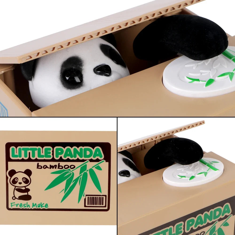 Animated Coin-Stealing Panda & Cat Piggy Bank | Kids Gift