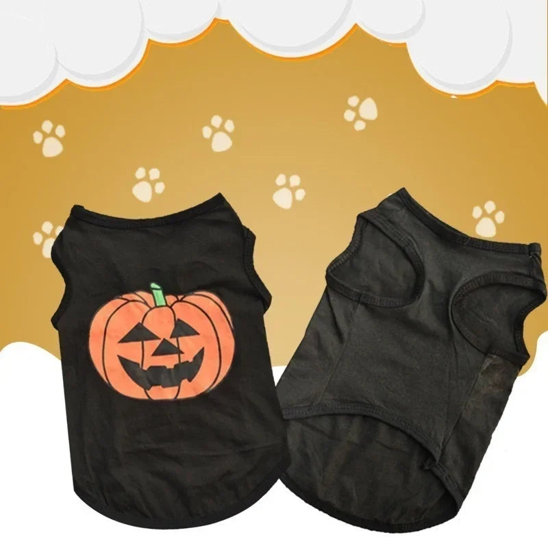 Halloween Pumpkin Dog & Cat Shirt – Cotton Pet Costume