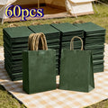 60-Pack Kraft Paper Gift Bags with Handles – Foldable & Reusable