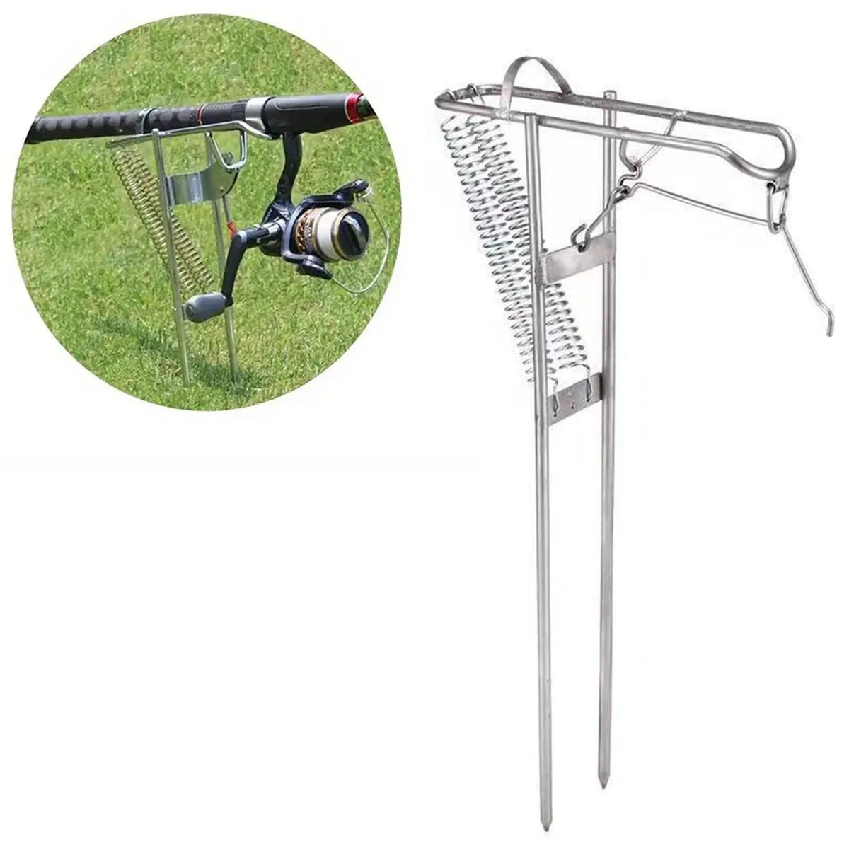 Automatic Spring Fishing Rod Holder | Stainless Steel Universal