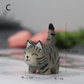 Handmade Basswood Carved Cat Ornament – Kitten Desk Decor