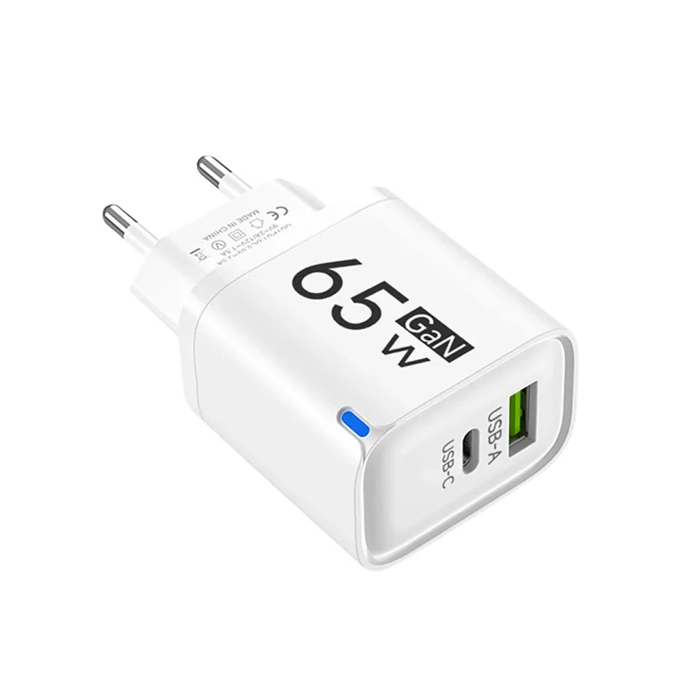 65W GaN USB-C PD Fast Charger | iPhone & Samsung