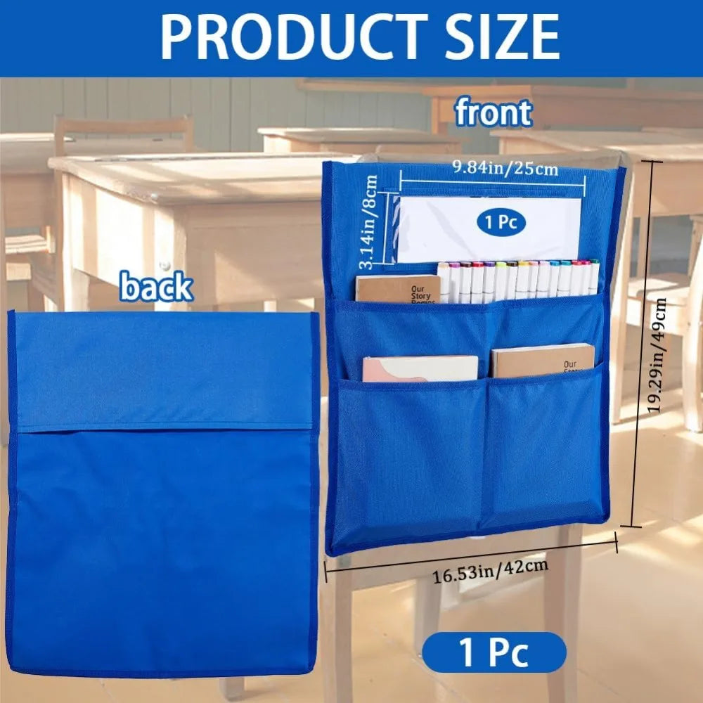 Chair Back Pocket Organizer 19x16.5" | 3-Pocket Classroom Bag