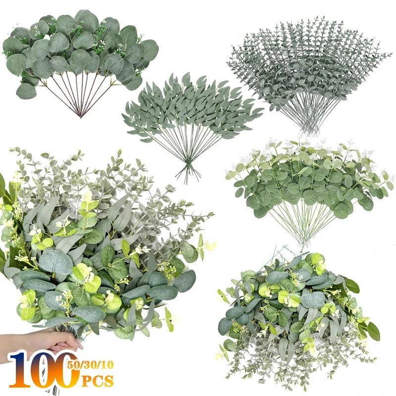 Artificial Eucalyptus Leaf Picks 3 Styles – Wedding & Home Décor