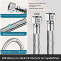 G1/2" 304 Stainless Steel Flexible Corrugated Plumbing Hose