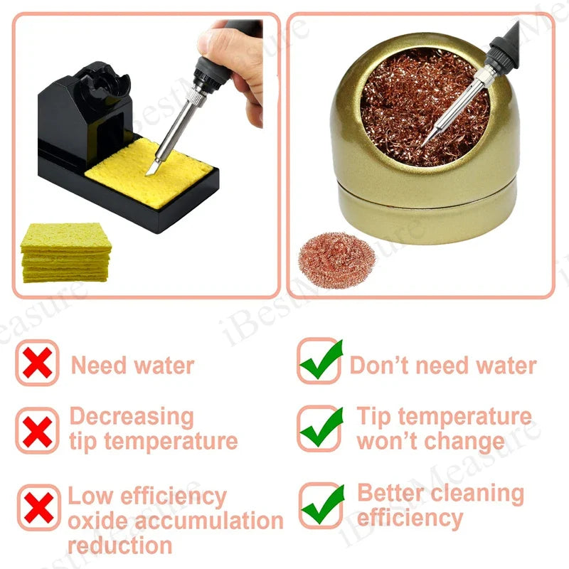 Soldering Iron Tip Cleaner Welding Cleaning Copper Wire Ball Sponge