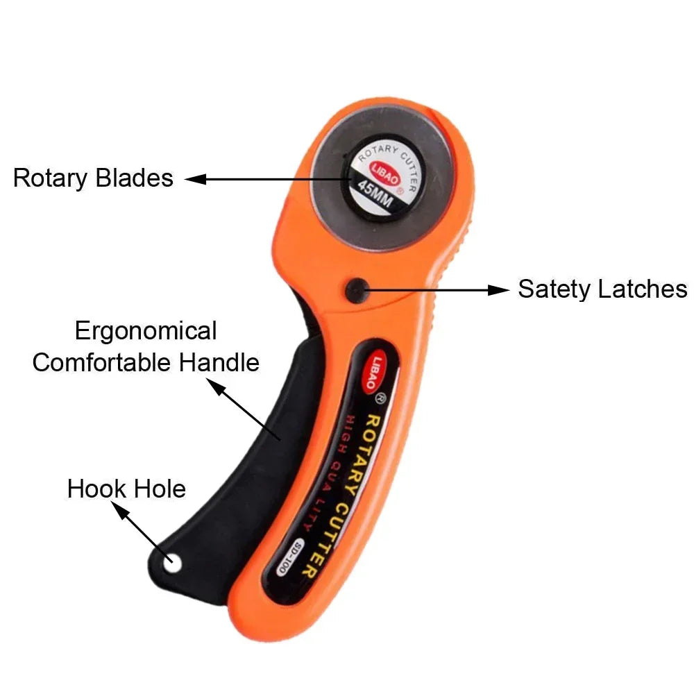 45mm Rotary Cutter – Leather, Fabric & Quilting Circular Blade