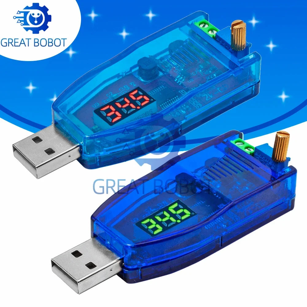 USB DC-DC Buck Boost Converter 5V to 1–24V Voltage Regulator