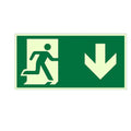 1 Luminous Exit Sign Sticker Emergency Evacuation Safety Wall
