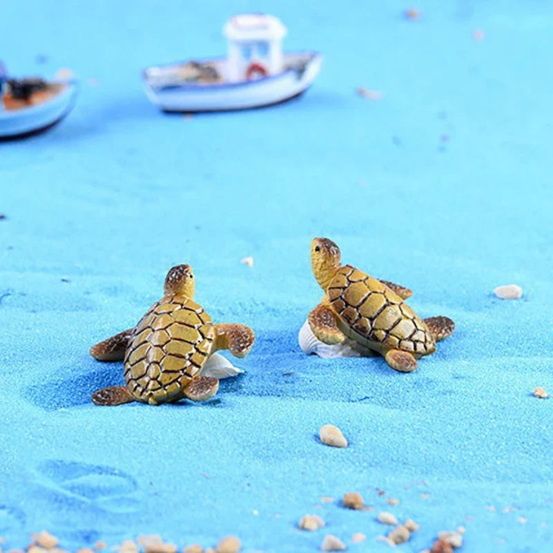 Mini Sea Turtle Resin Ornament – Aquarium & Home Decor