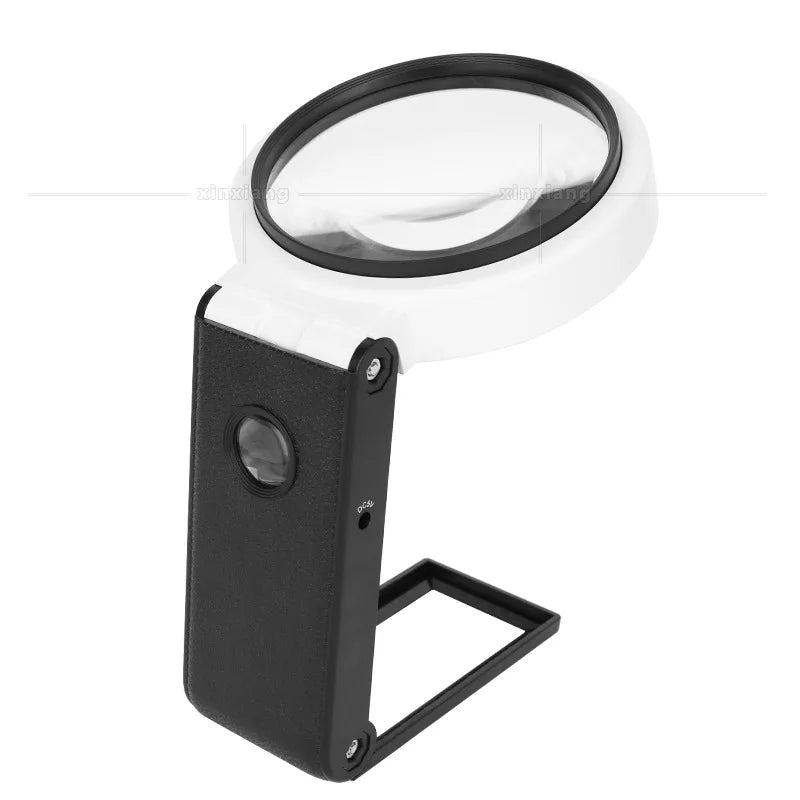 6X 25X Folding Magnifier with 8 LED Lights | Jewelry & Currency