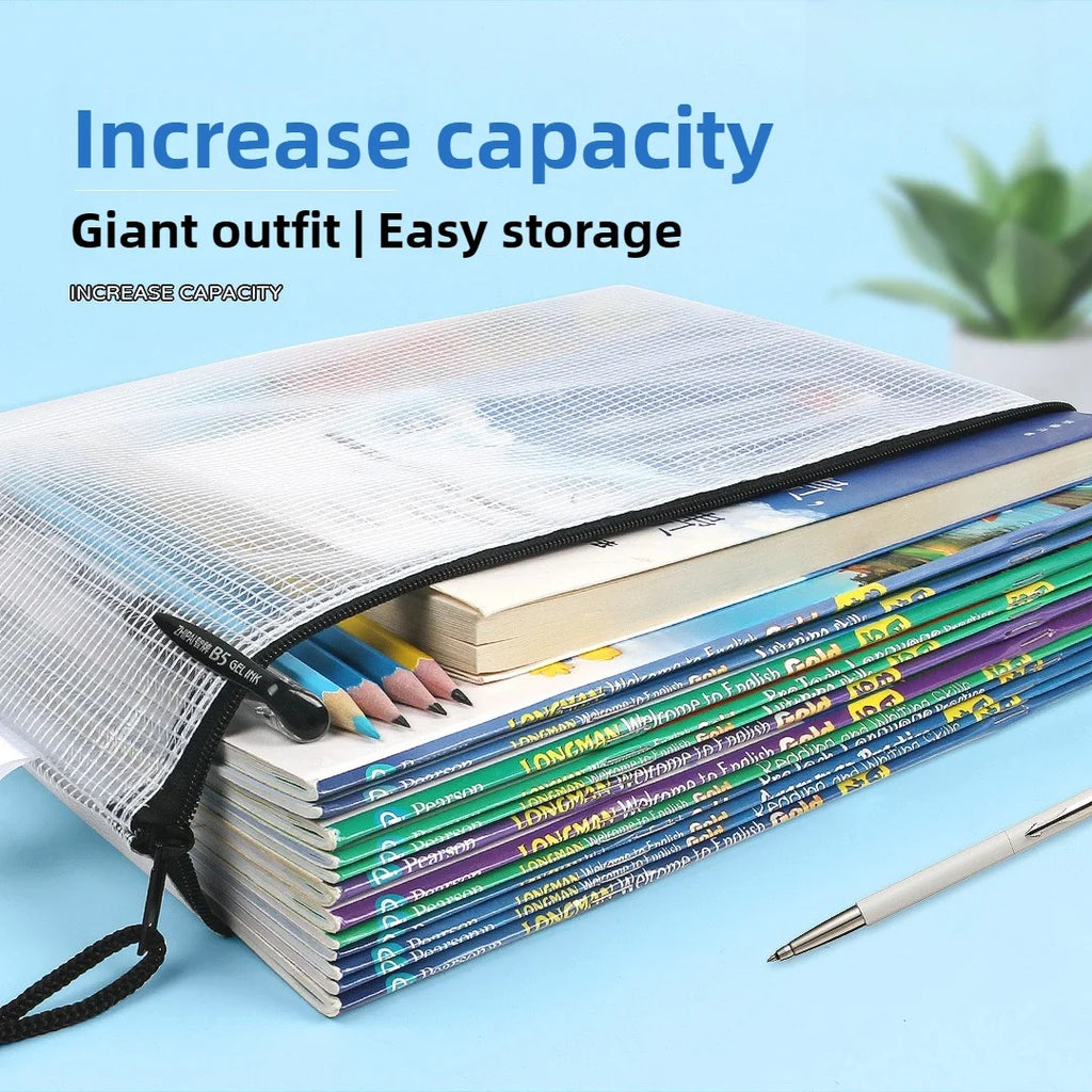 A4 Clear Zipper Pouch – Waterproof Document & Craft Organizer