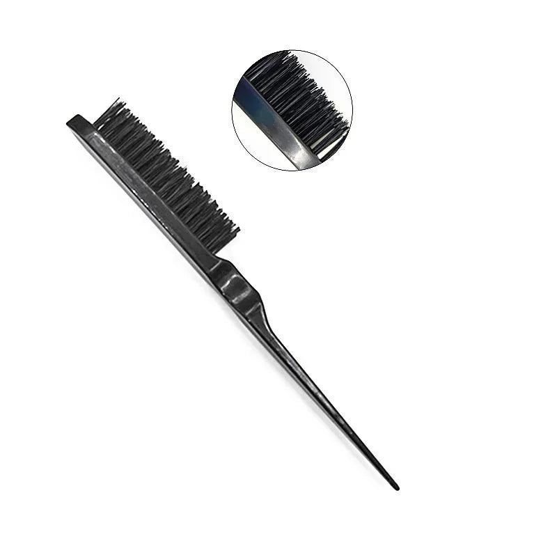 Professional Slim Teasing Comb | 3-Row Nylon Bristle Brush