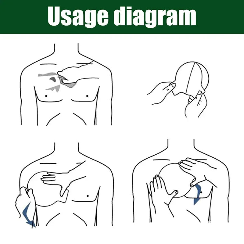 Medical Vent Chest Seal Occlusive Adhesive Dressing Open Wounds Care