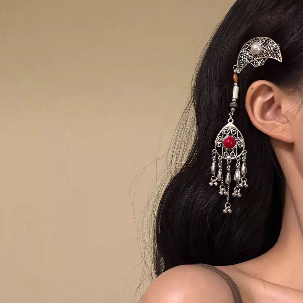 Mongolian Ethnic Hair Clips for Women – Retro Style, Set of 2