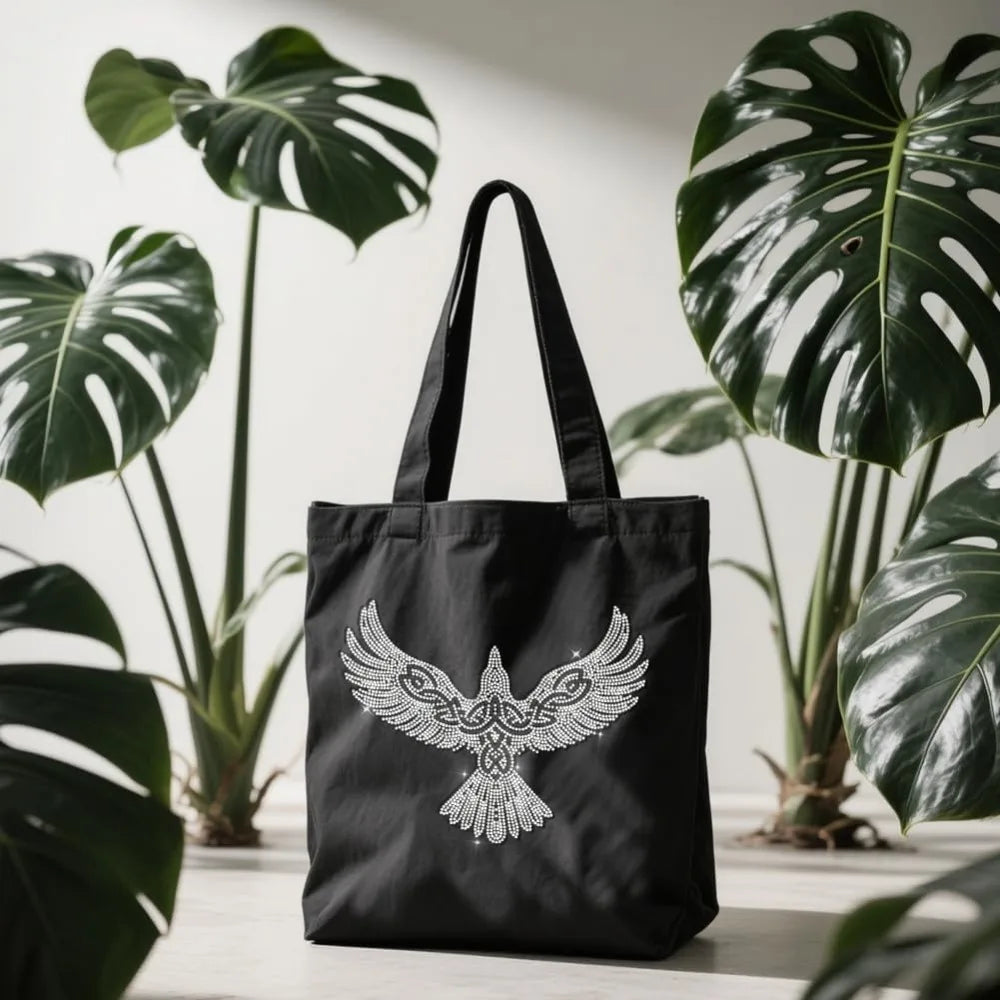 Glass Rhinestone Iron-On Appliqué – Raven Crow Design 29.7x21cm