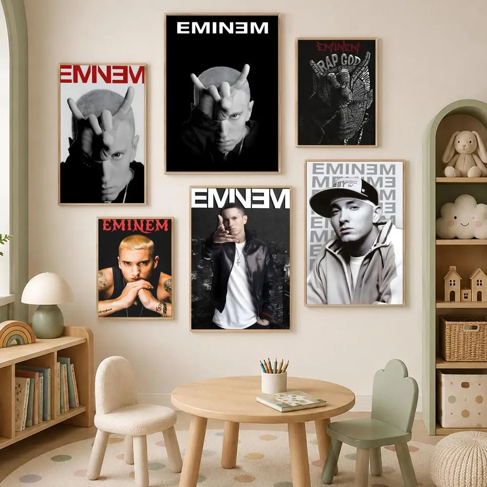Eminem HD PVC Self-Stick Wall Poster – Waterproof Music Decor