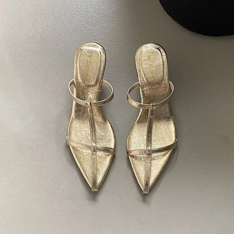 Women's Wedge Sandals – Pointed Toe High Heel Slip-On Shoes
