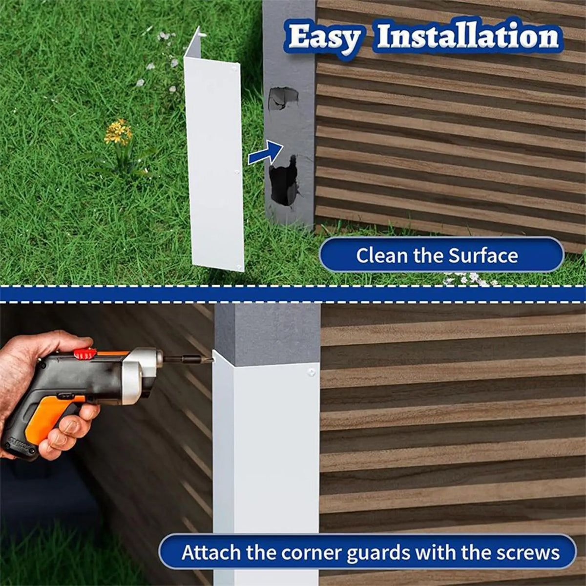 Aluminum Siding Corner Guards 2-Pack | 90° Wall Protector