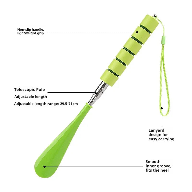 Extendable Shoe Horn 30–71cm | Long-Handled Stainless Steel