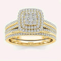 Huitan 2-Pc Gold Bridal Ring Set – Cubic Zirconia Women